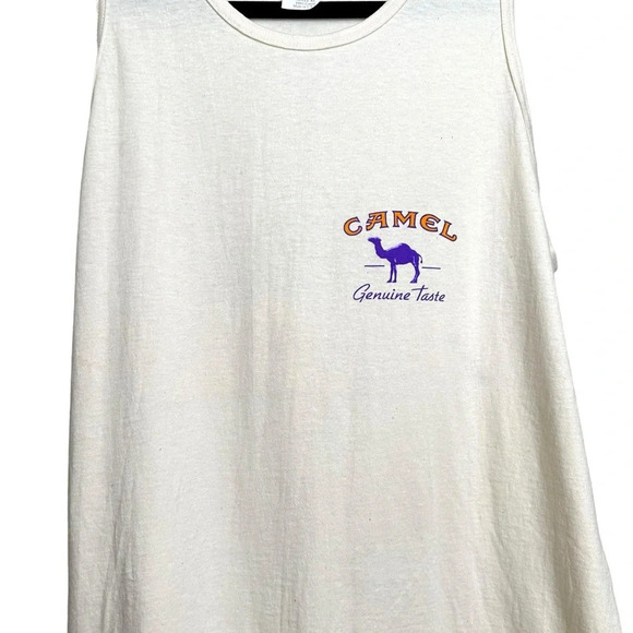 Vintage Deadstock Camel Tank Top Size XL 1995 Off White Purple 90s Skater Muscle - Picture 4 of 12